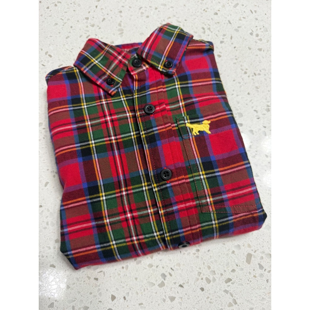 Jack Thomas Button Down Red EUC Holiday Plaid Christmas Long Sleeve 4